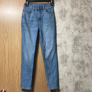 American Eagle Outfitters Women’s Juniors Size 00 Reg High Rise Light Blue Jeans